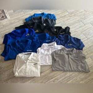 10 ERAU Polos and one long sleeve button down shirt.